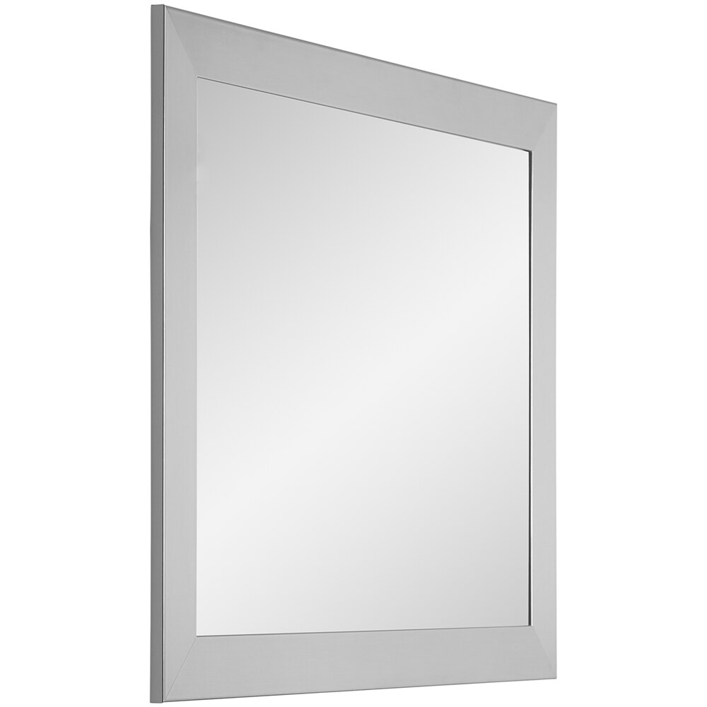 BrandtWorks 32" x 36" Stainless Steel Brushed Silver Finish Mirror
