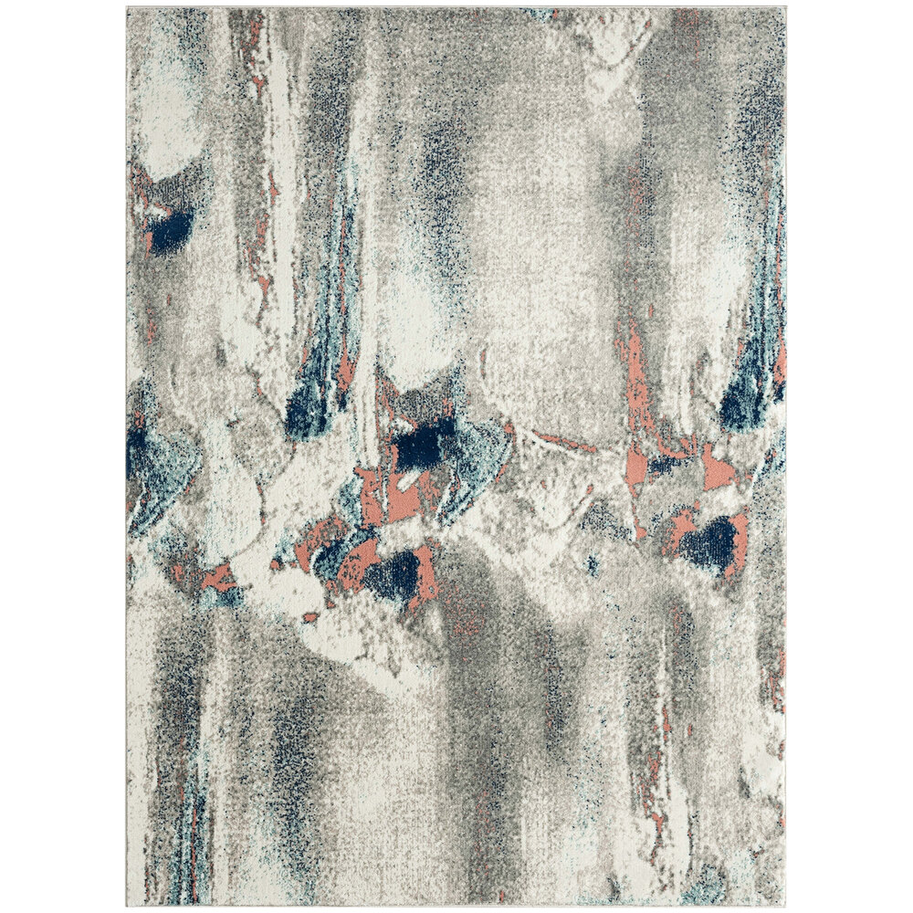 Abani Arto Collection 4' x 6' Gray Abstract Paint Strokes Area Rug