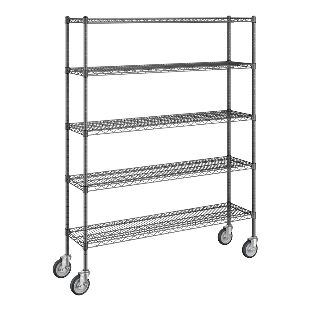 Regency 14 X 54 NSF Black Epoxy 5 Shelf Kit With 64 Posts And Casters regency-14-x-54-nsf-black-epoxy-5-shelf-kit-with-64-posts-and-casters
