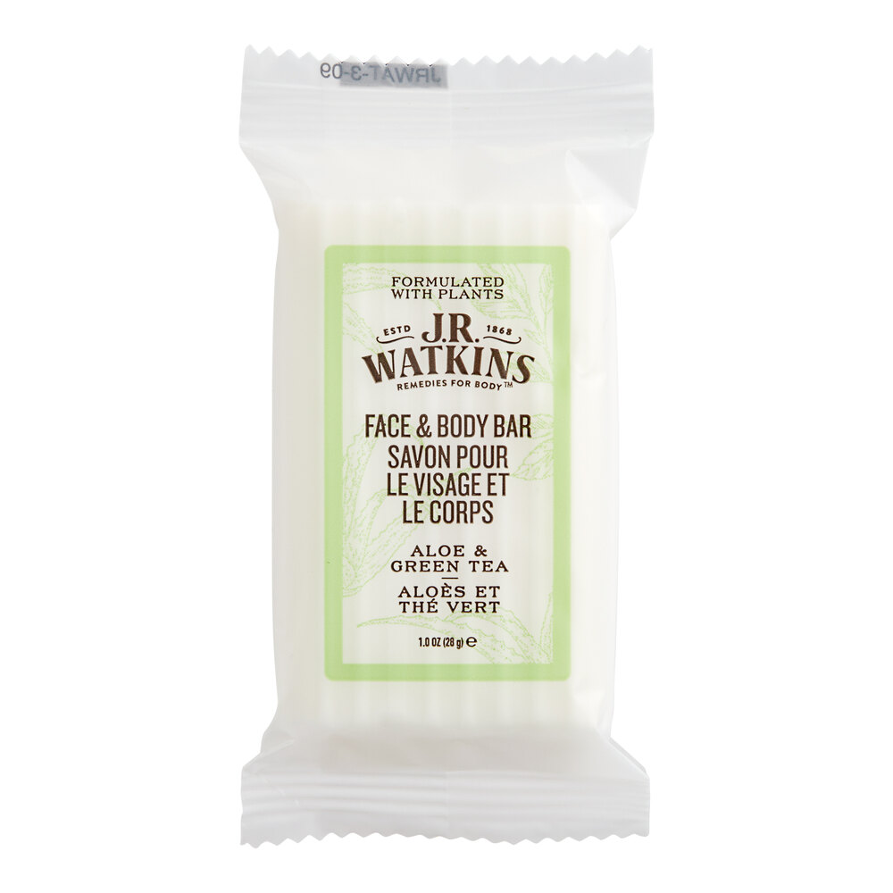 JR Watkins 1 oz. Aloe and Green Tea Face and Body Bar Soap 288/Case