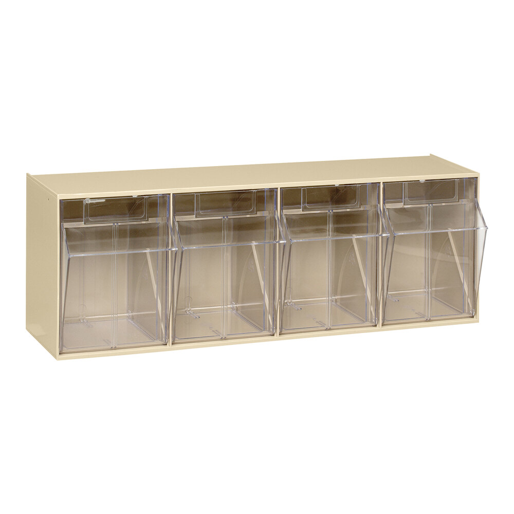 Quantum 6 5/8" x 23 5/8" x 8 1/8" Ivory TipOut Storage System with (4