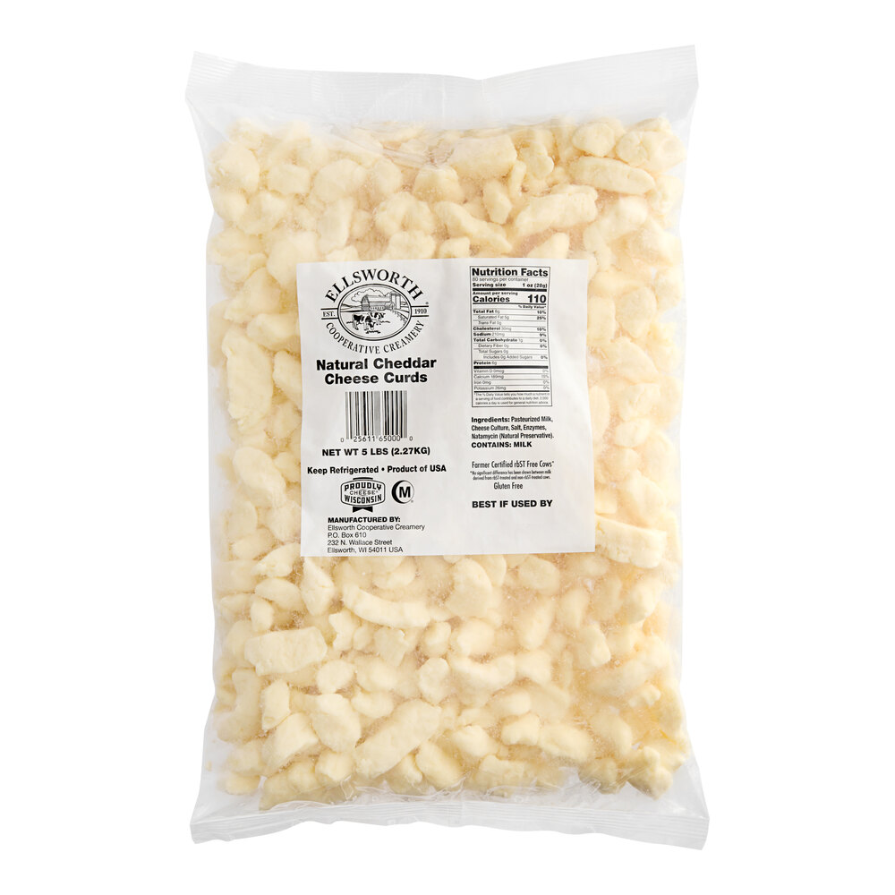Ellsworth Cooperative Creamery Natural White Cheddar Cheese Curds 5 lb