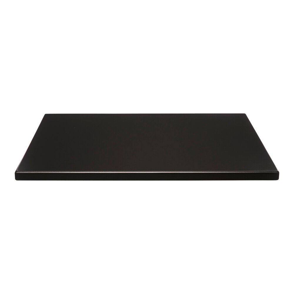 Perfect Tables 30" x 60" Indoor Microtexture Black Leather Table Top