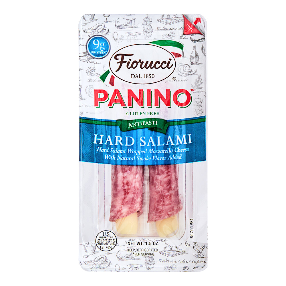 Fiorucci Foods Hard Salami & Mozzarella Panino 1.5 oz. - 16/Case