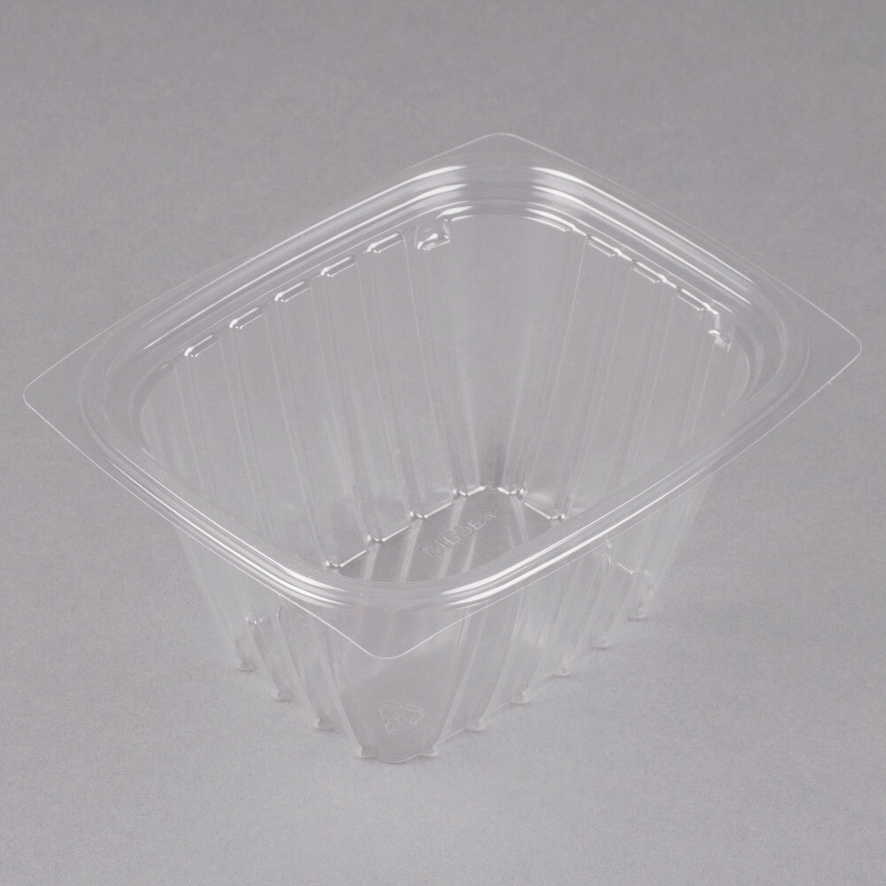 Dart C16DCPRW ClearPac 16 oz. Clear Rectangular Plastic Container with Lid  - 252/Case - Splyco