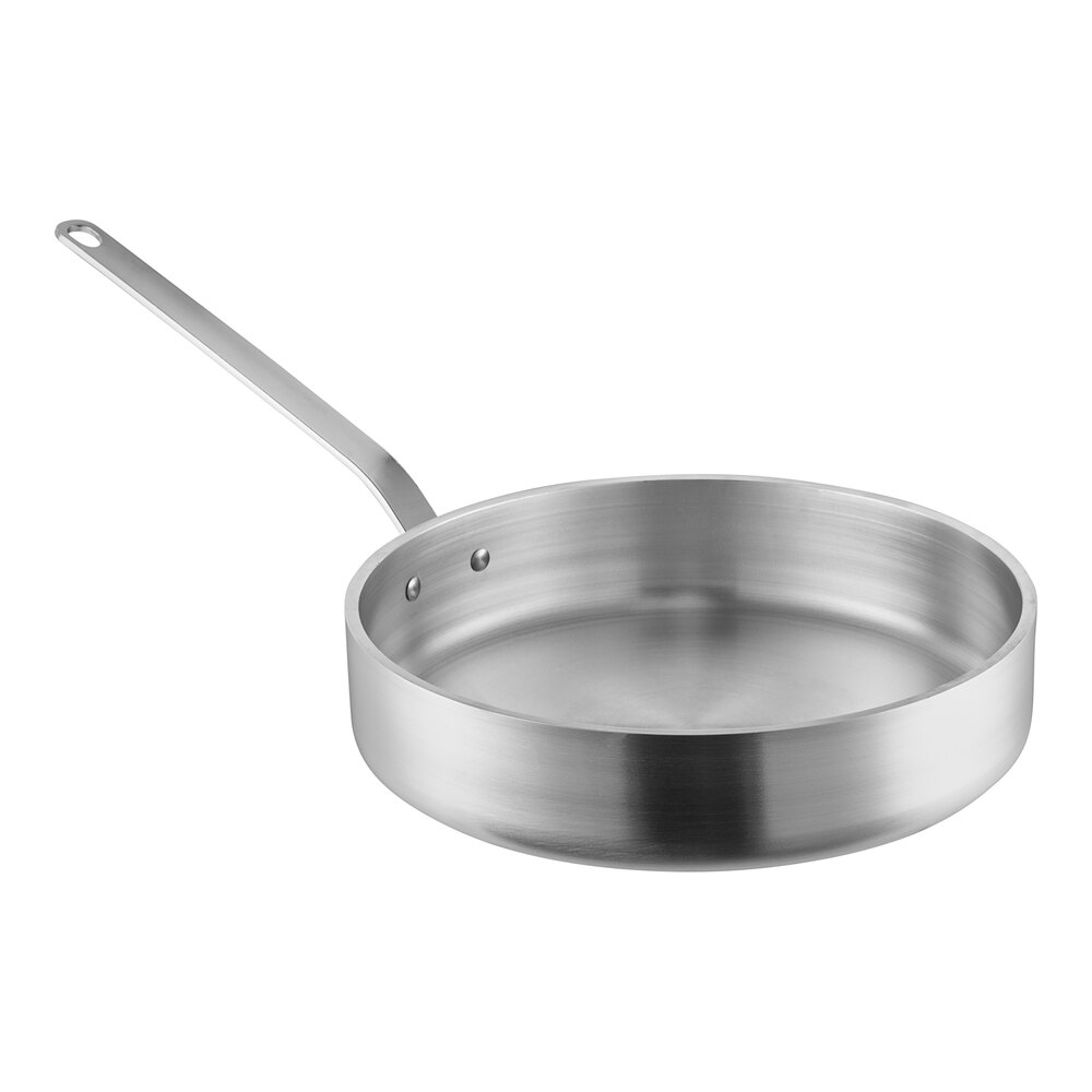 Vollrath Wear-Ever 3 Qt. Straight-Sided Aluminum Saute Pan with Black  Silicone Handle 672130