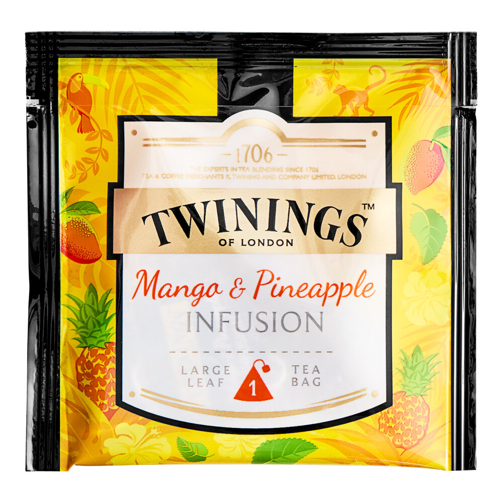 Twinings Mango & Pineapple Infusion Large Leaf Pyramid Tea Sachets