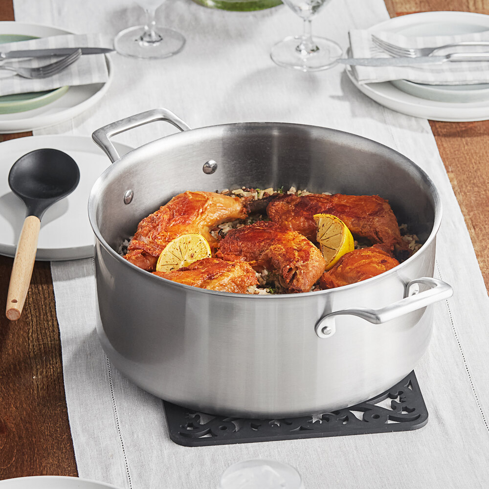 SS3 Series 10 Qt. Tri-Ply Stainless Steel Brazier with Cover