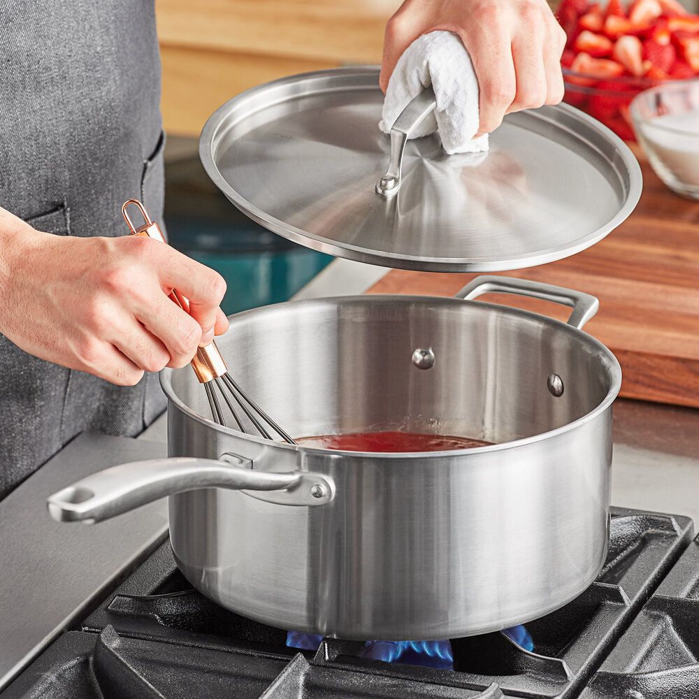 SS3 Series 7 Qt. Tri-Ply Stainless Steel Sauce Pan with Cover and