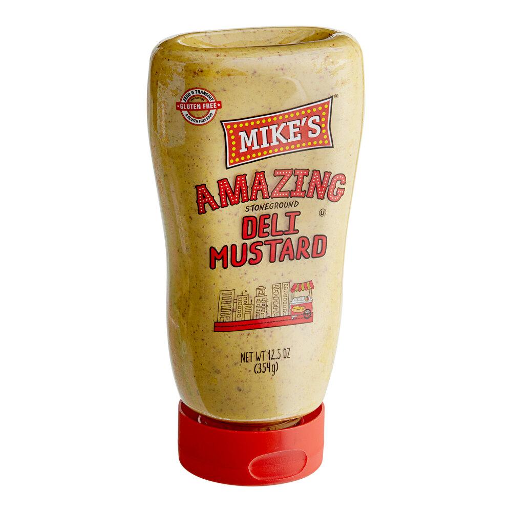 Mike's Amazing Stoneground Deli Mustard Squeeze Bottle 12.5 oz. 12/Case