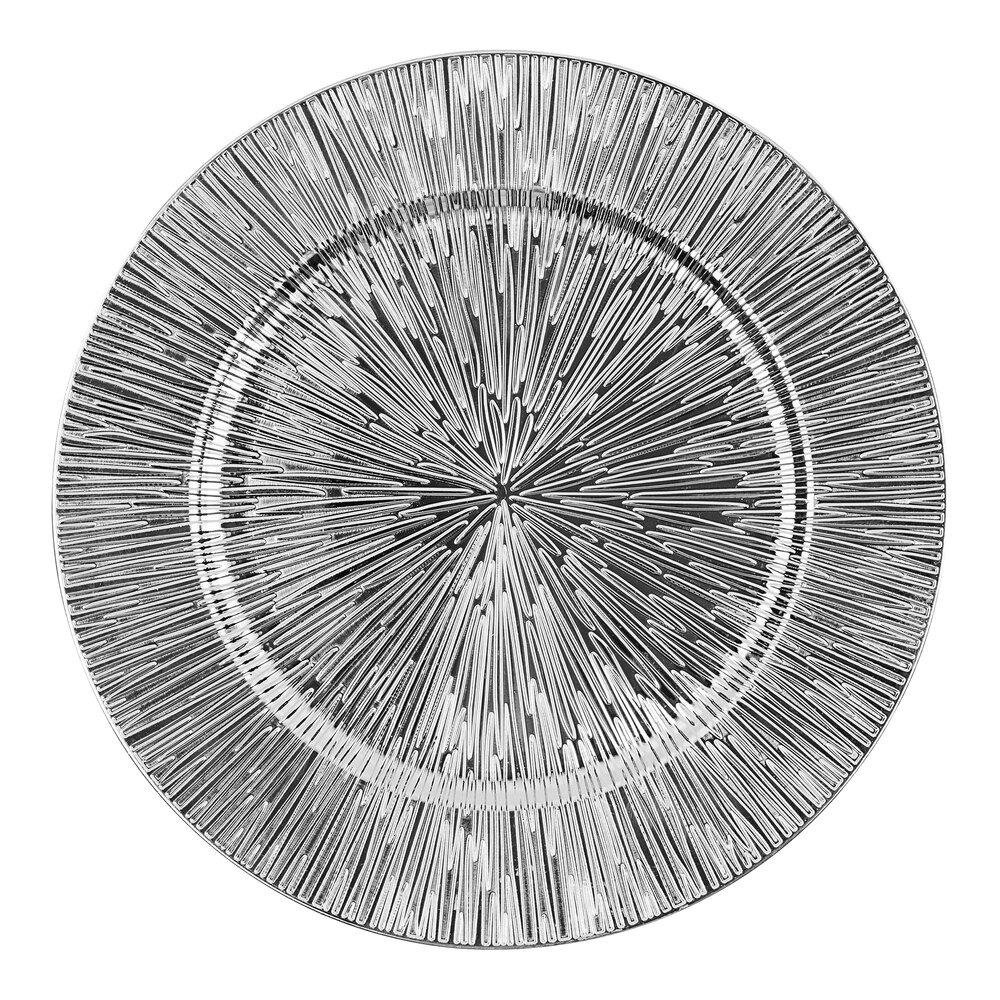 Jay Companies Silver Round Beaded Charger Plate Set, 12 Pieces main image 1