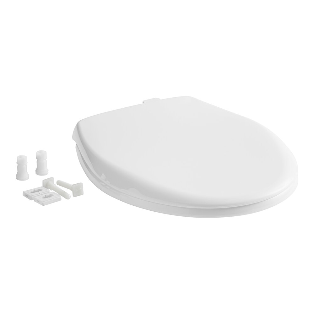 Bemis Affinity 200E4 000 White Round Plastic Toilet Seat with STATITE