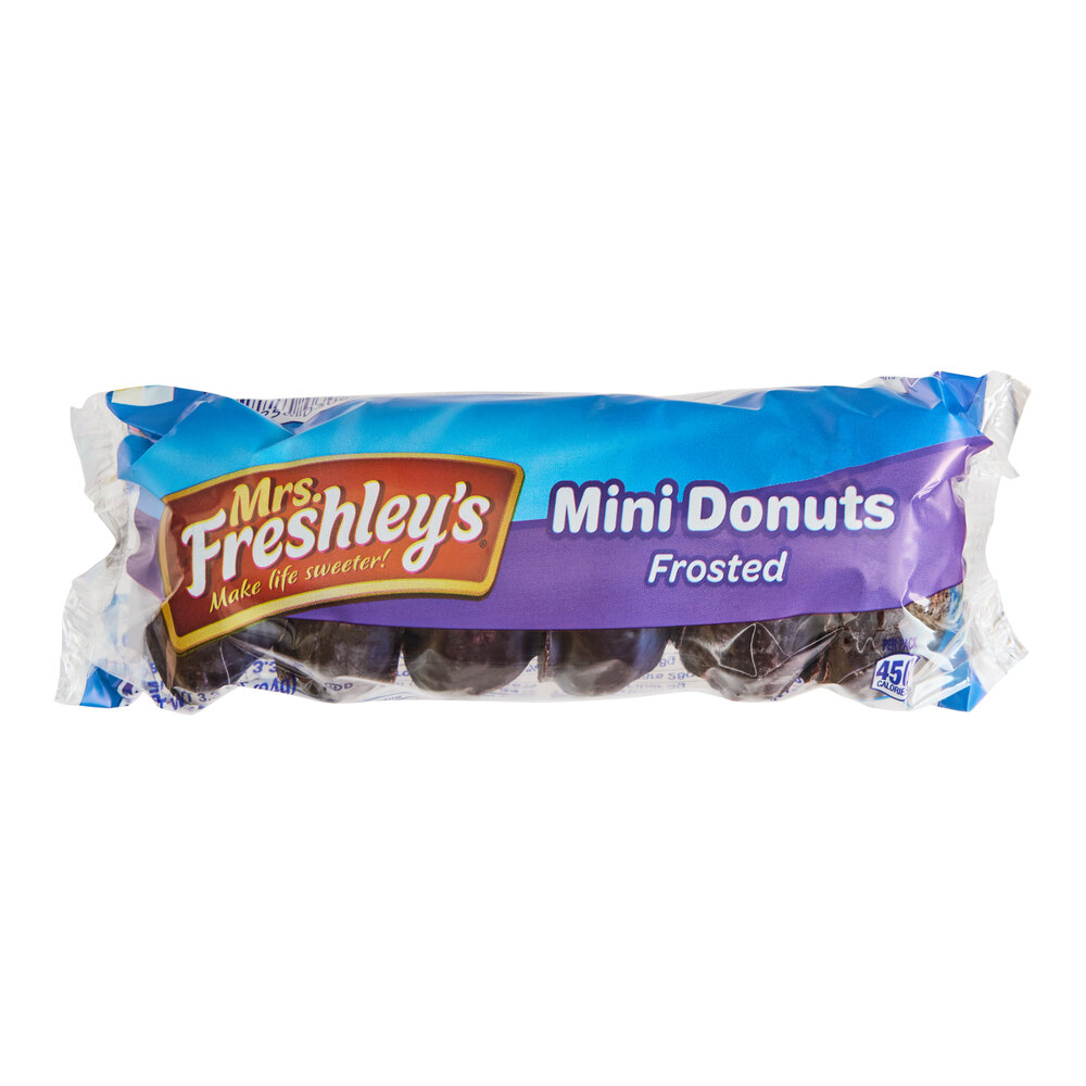 Mrs. Freshley's Single Serve Chocolate Frosted Mini Donuts 6Count 3.3 oz. 72/Case