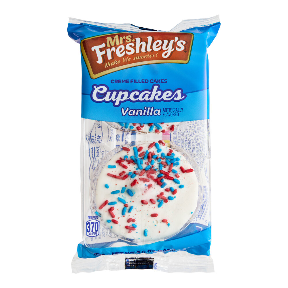 Mrs. Freshley's Single Serve Vanilla Cupcake with Creme Filling and