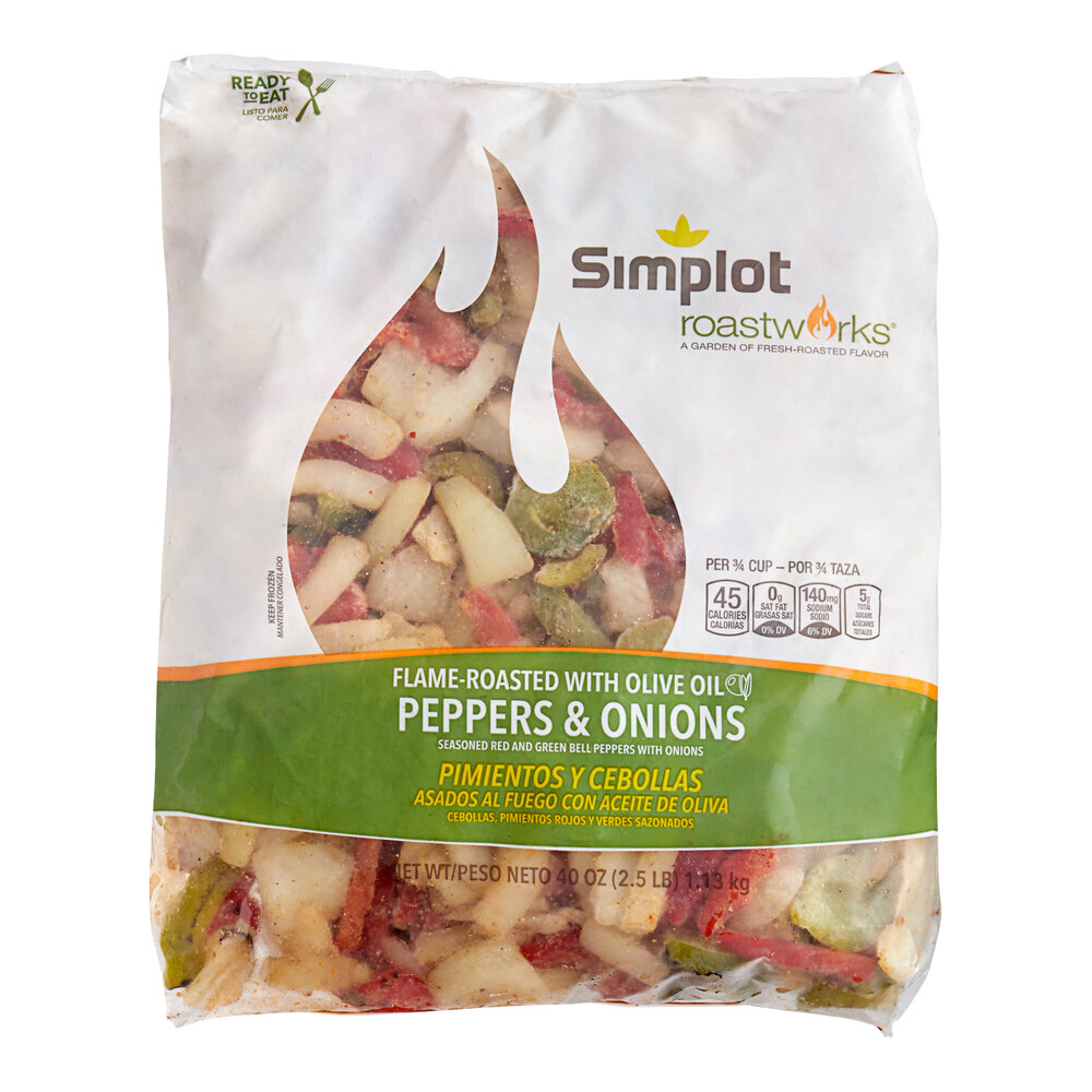 Simplot RoastWorks FlameRoasted Peppers and Onions 2.5 lb. Bag 6/Case