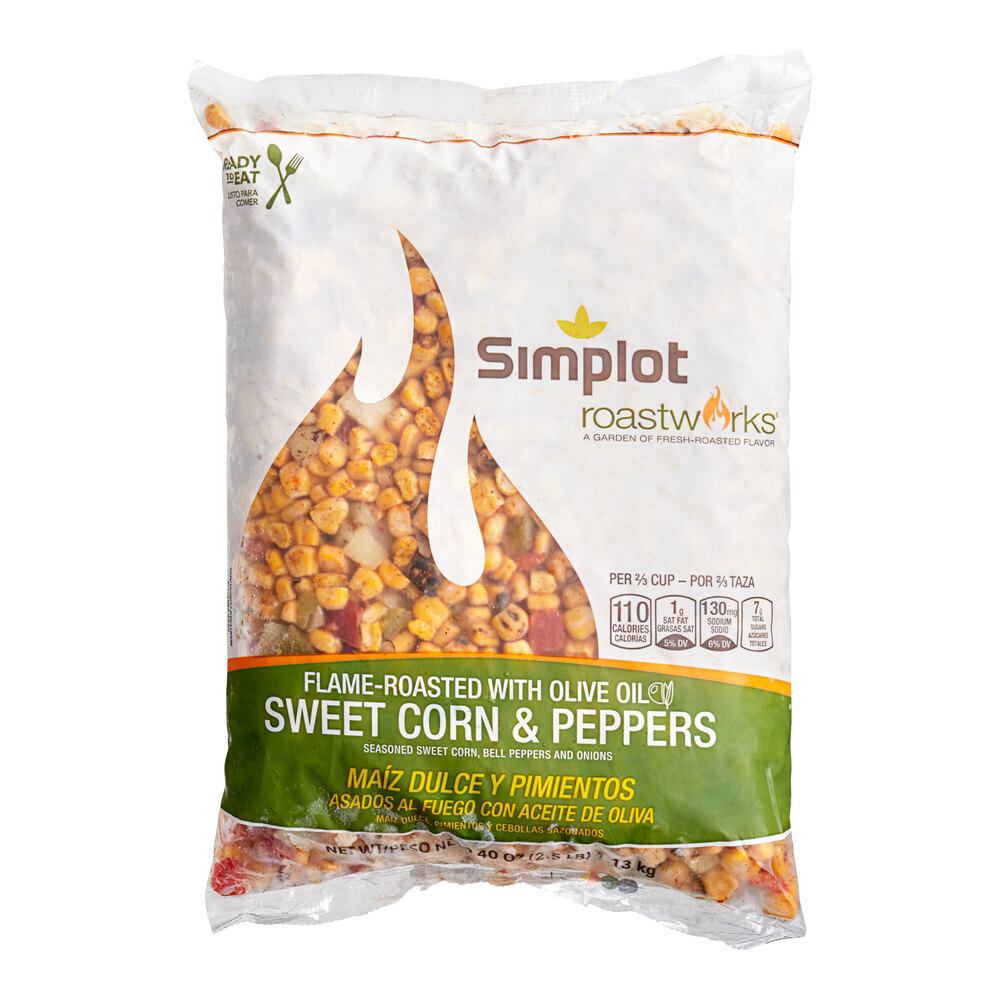 Simplot RoastWorks Flame-Roasted Sweet Corn and Peppers 2.5 lb. Bag - 6 ...