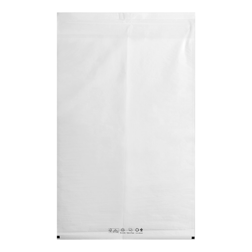 Vela 19 3/4" x 29 1/2" White Customizable Paper Layflat Shipping Bag ...