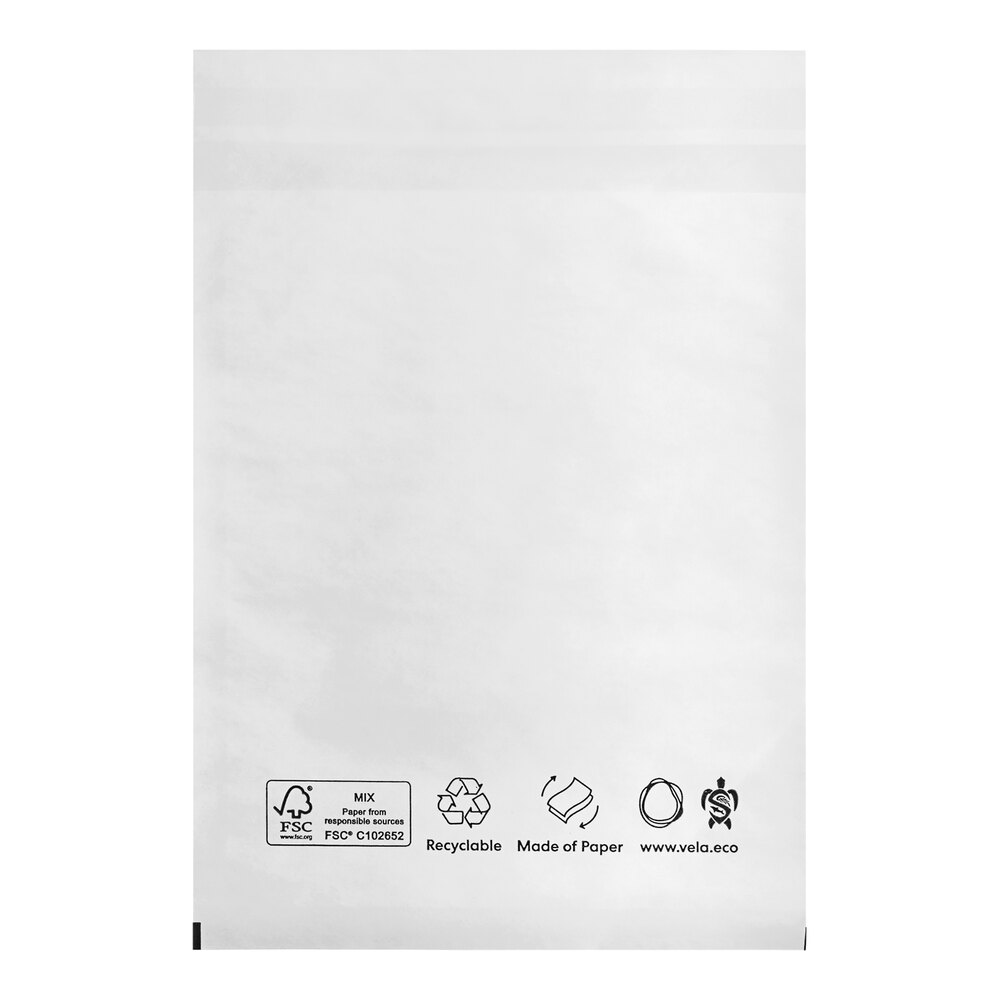 Vela 6" x 8" White Customizable Paper Layflat Shipping Bag XS 1000/Case
