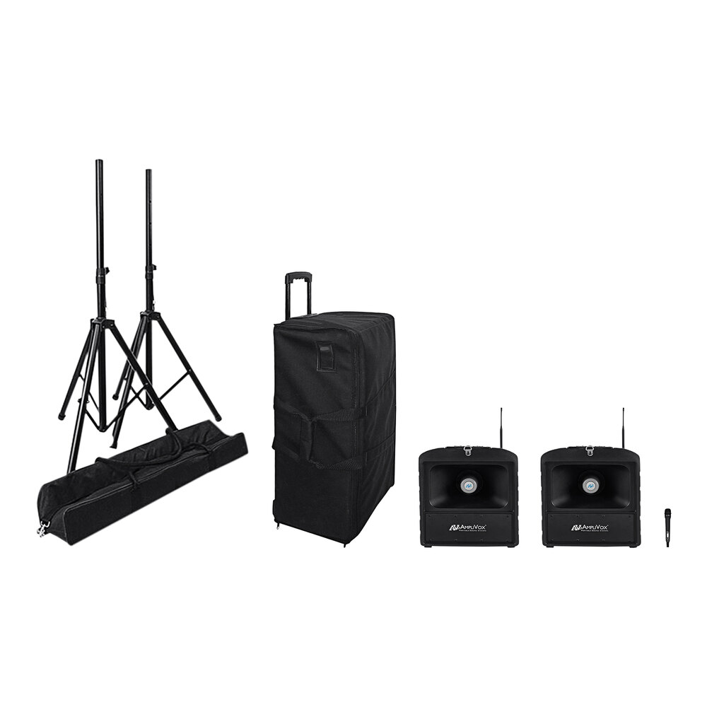 AmpliVox Premium Mega Hailer Bluetooth Wireless Portable PA System with