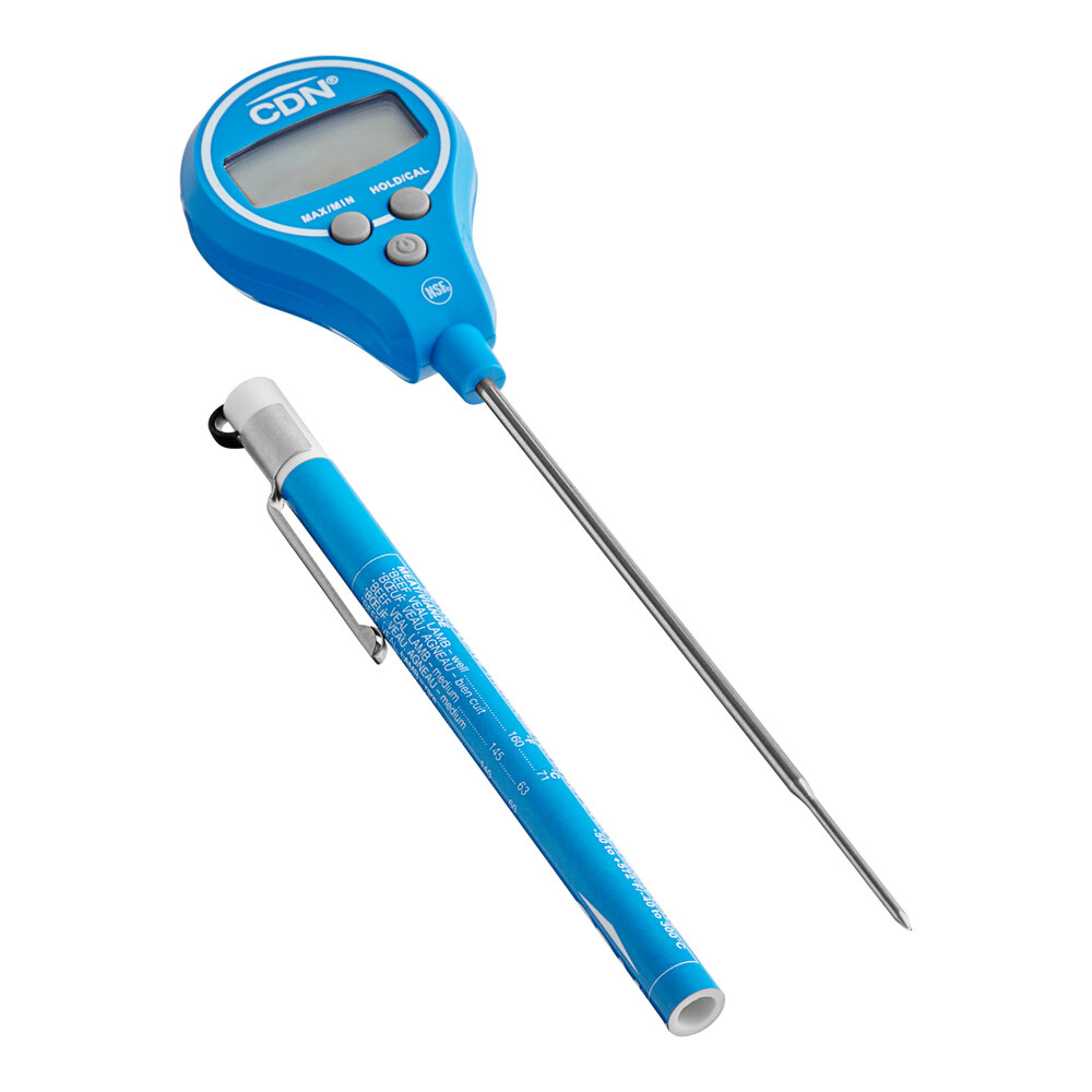 CDN DTL572B 4 5/16" Blue Waterproof Digital Pocket Probe Lollipop