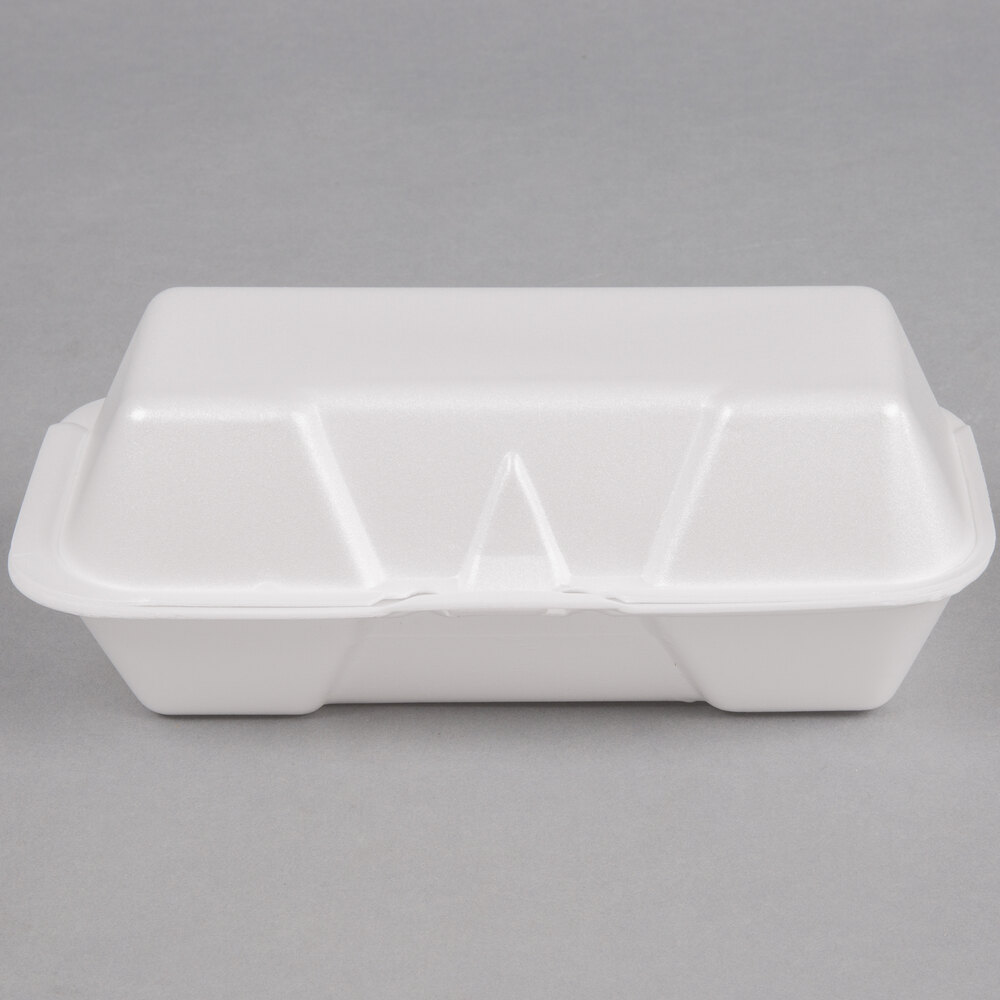 Genpak 21600 8 1/2" x 4" x 3" Medium Foam Hoagie / Sub Container 500/Case