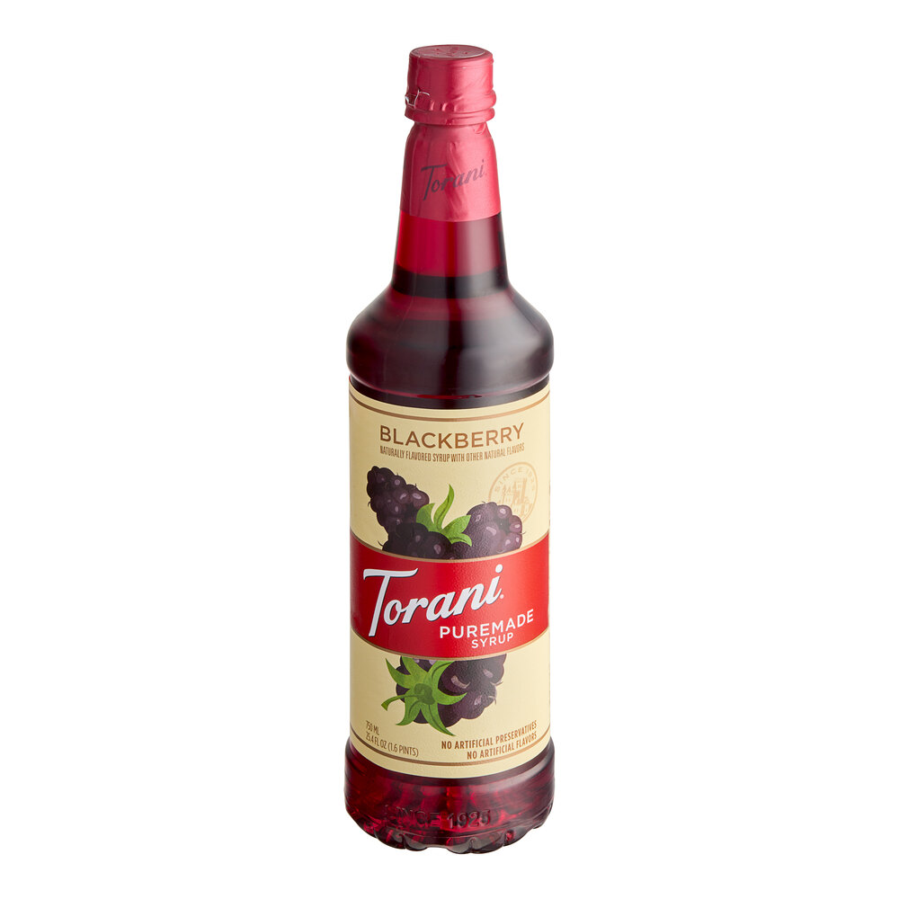 Torani Puremade Blackberry Flavoring Syrup 750 mL Plastic Bottle