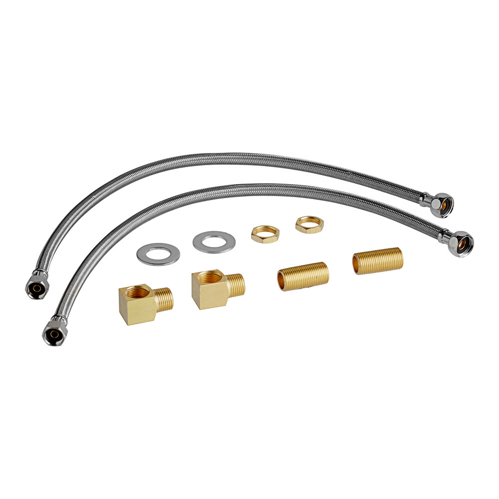 Regency Faucet Installation Kit with 24 inch Stainless Steel Hoses and 1/2 inch NPT Connection