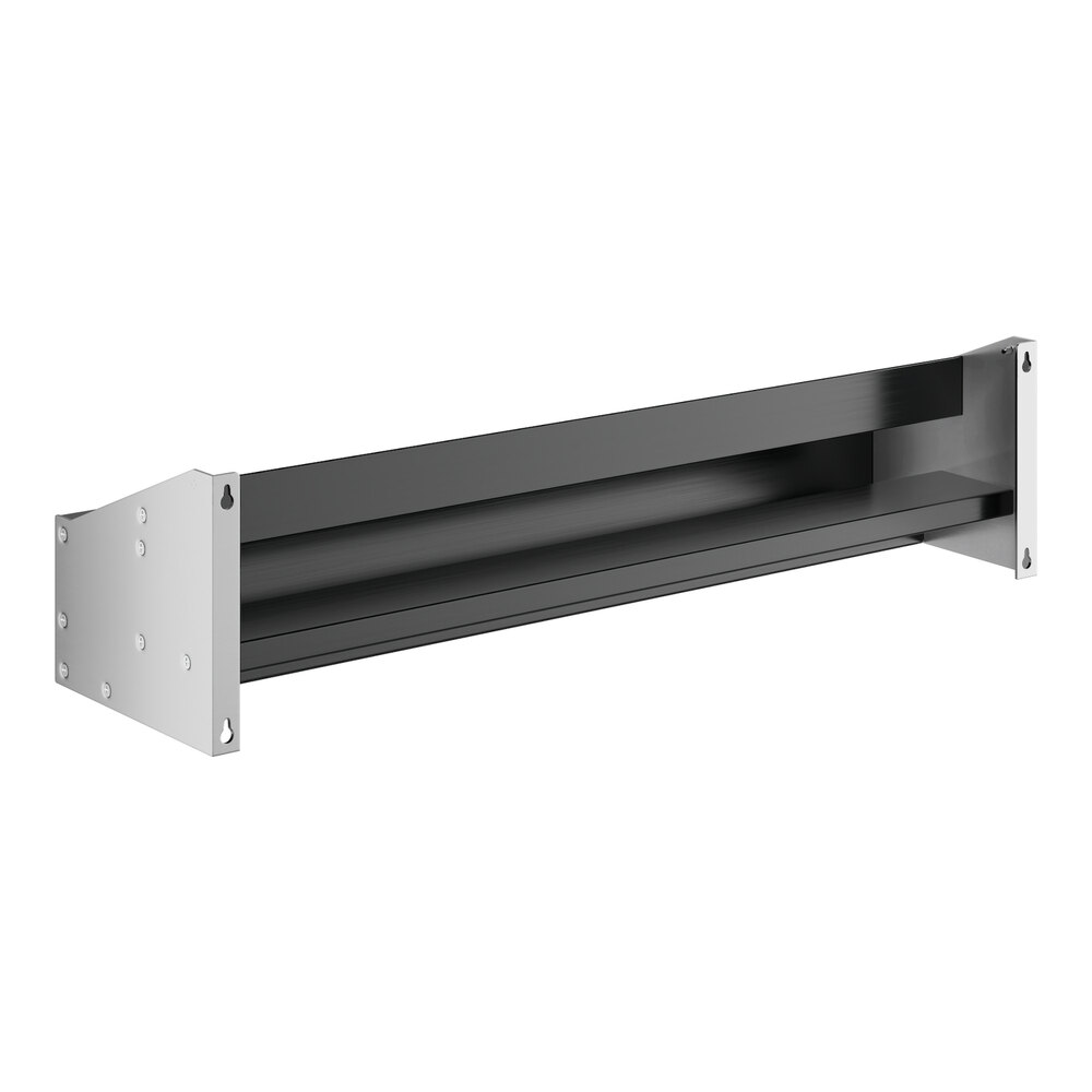 A stainless steel Regency double tier speed rail shelf.