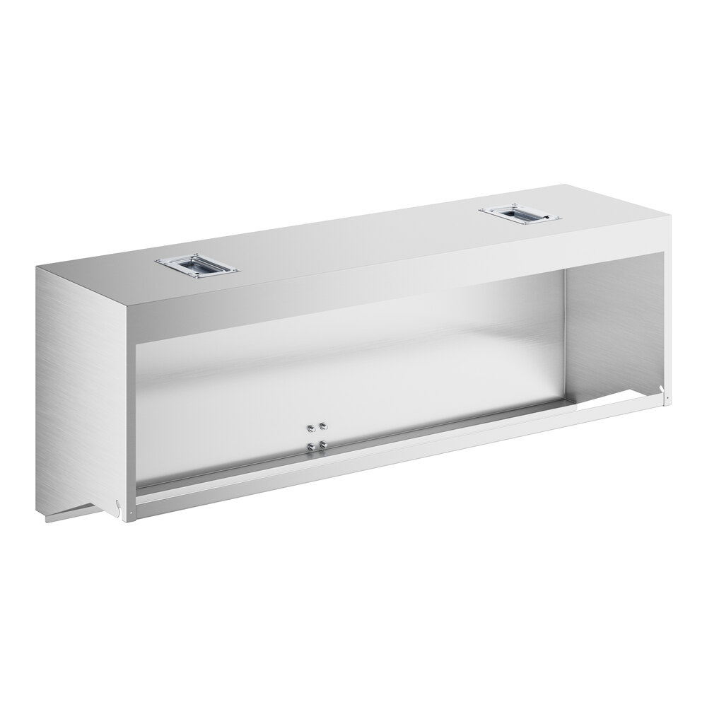 A white rectangular stainless steel cover with a hole.