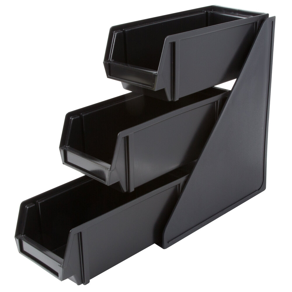 Vollrath 4843-06 Traex® Black Self-Serve Condiment Bin Stand Set with 3 ...