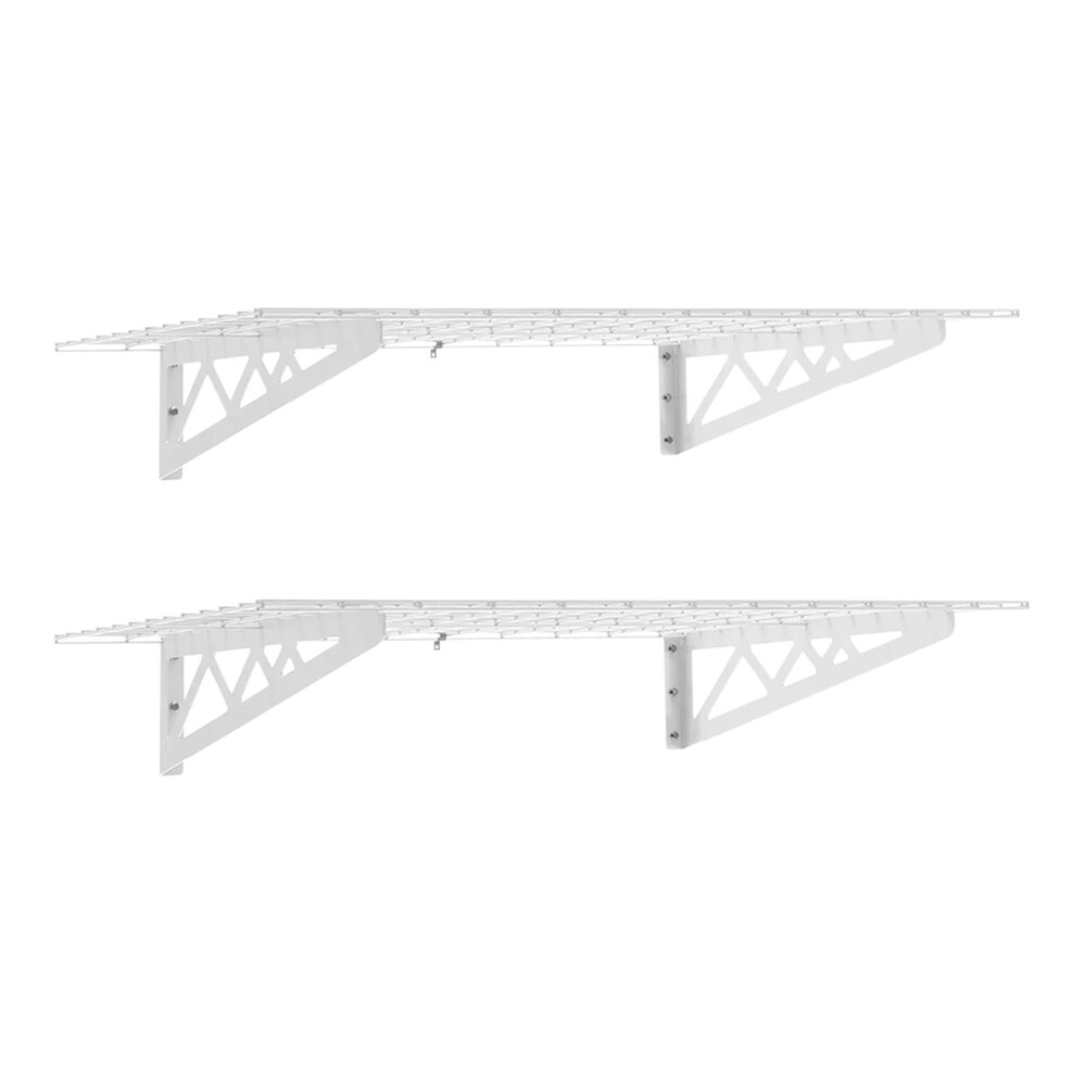 SafeRacks 24" x 48" White Wall Shelf 250 lb. Capacity 2/Pack