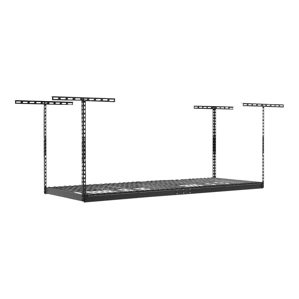SafeRacks 3' x 8' Gray Overhead Storage Rack with Adjustable 24" 45
