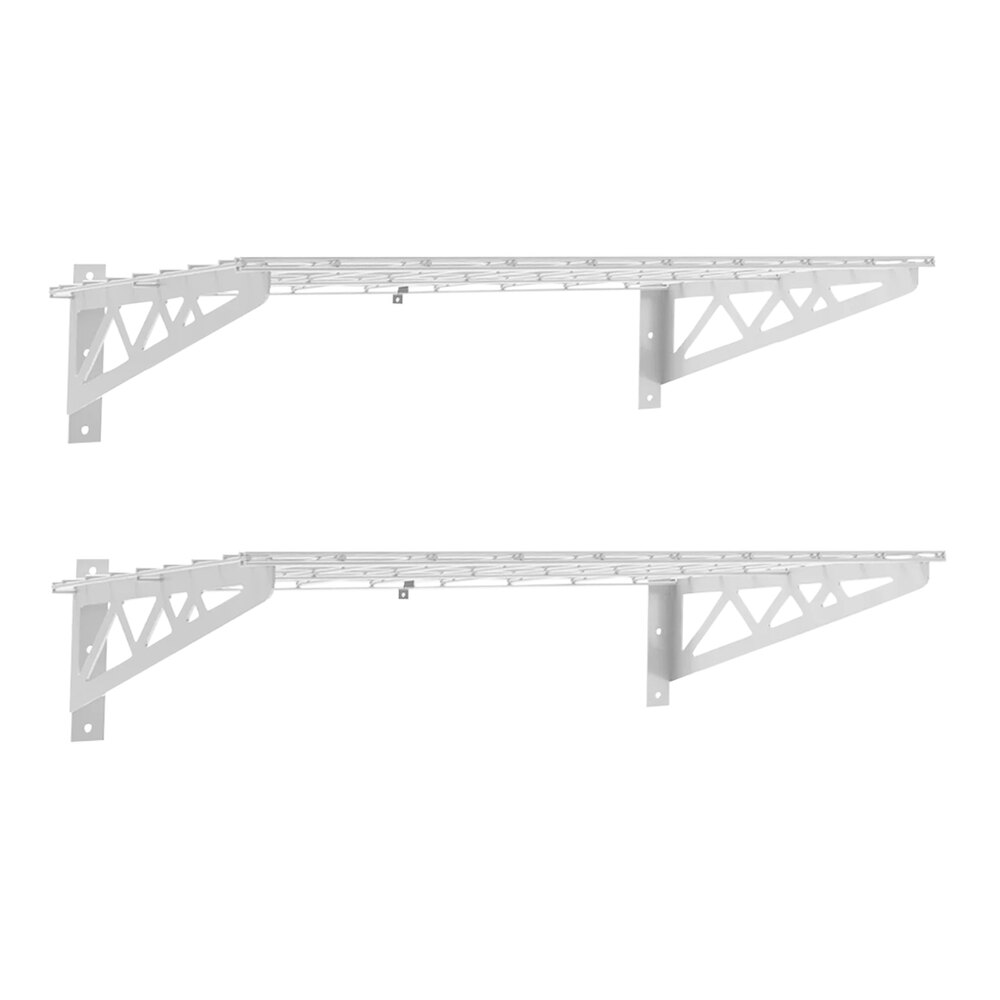 SafeRacks 18" x 36" White Wall Shelf 250 lb. Capacity 2/Pack