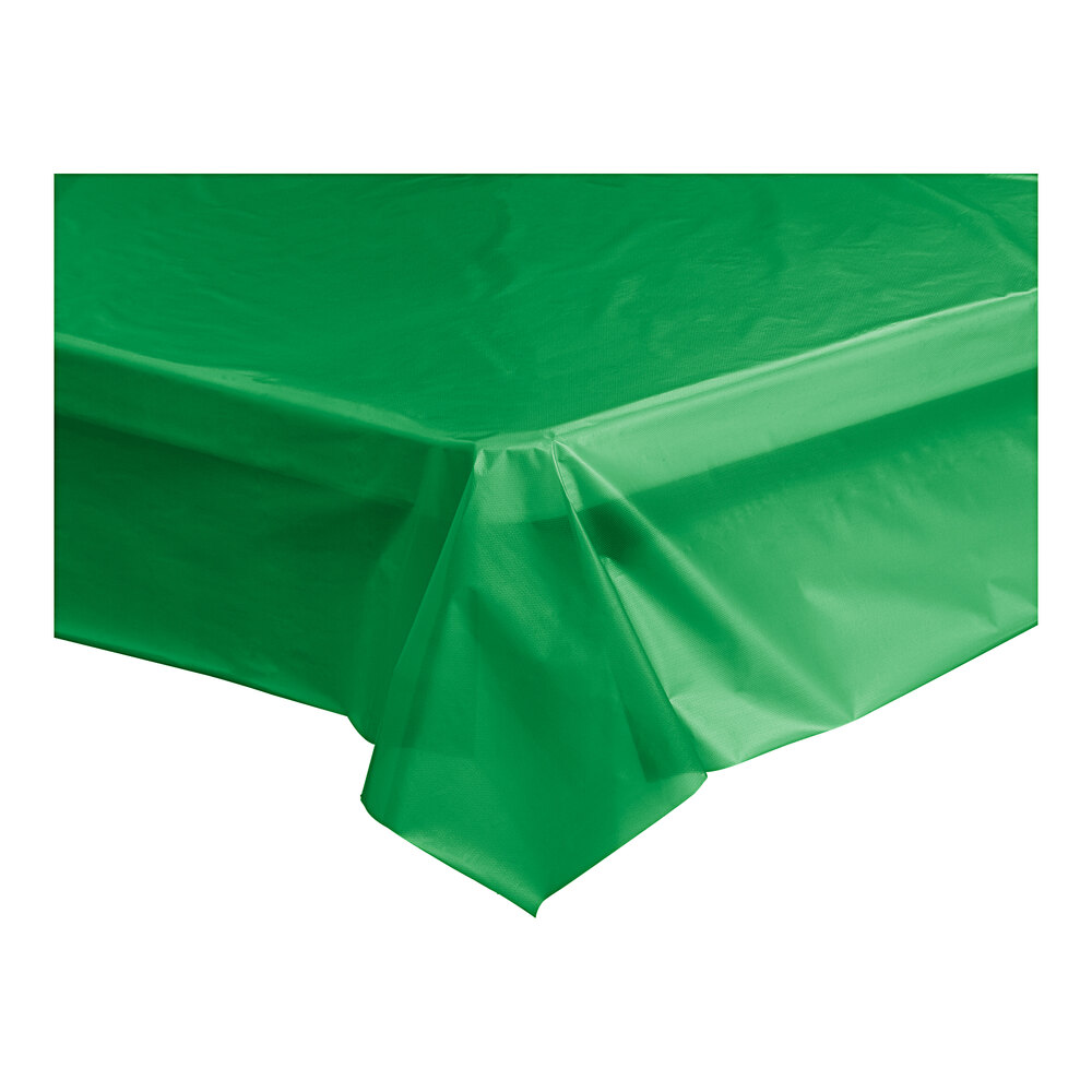 Choice 54" x 108" Green Plastic Table Cover 3/Pack