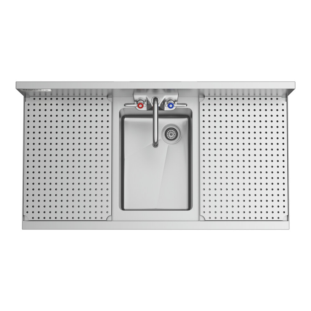 A Regency stainless steel underbar sink with a faucet.