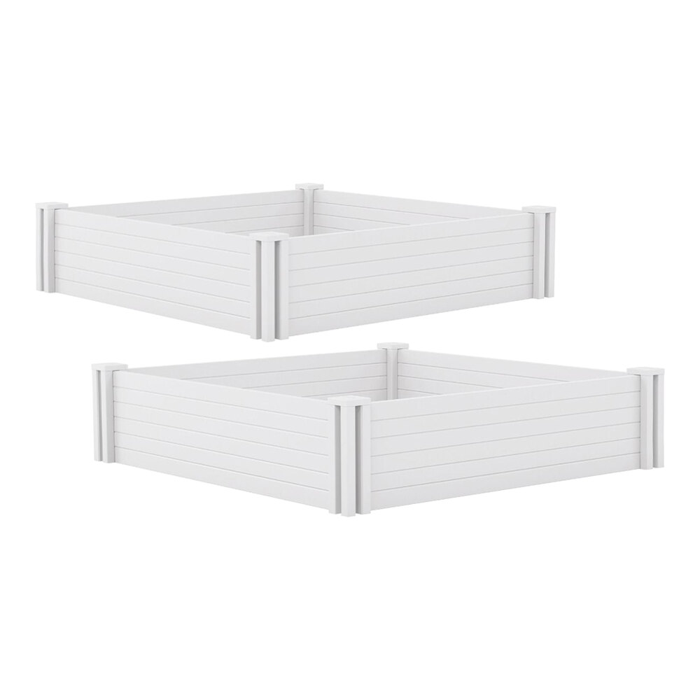Suncast White 48 1/4" x 48 1/4" x 11 3/4" Raised Garden Bed Edging