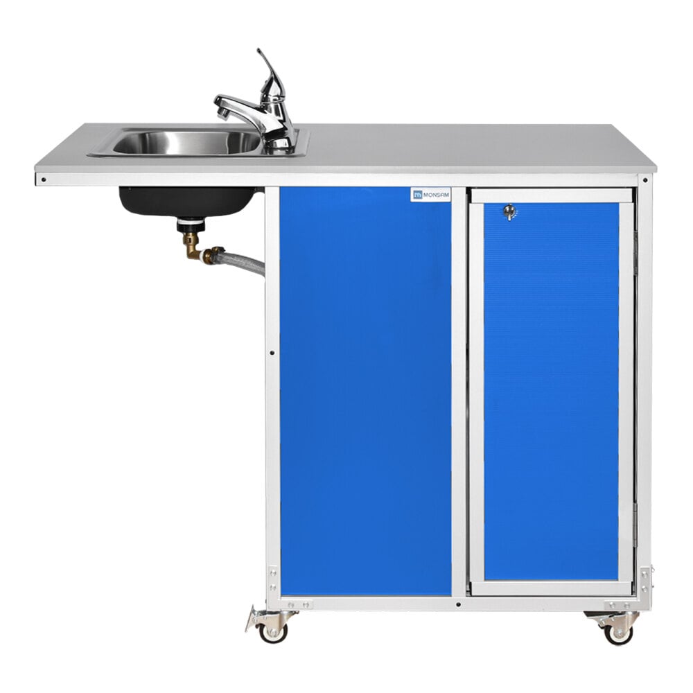 Self Contained Portable Monsam NS-2020-BLUE Blue Wheelchair Accessible Portable Self-Contained Sink