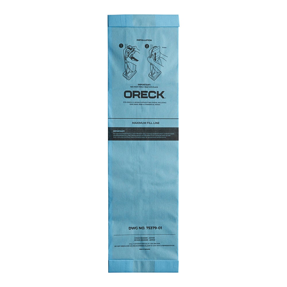 Oreck AK11125 Vacuum Bag for Oreck U2000 and XL2100 Series Upright