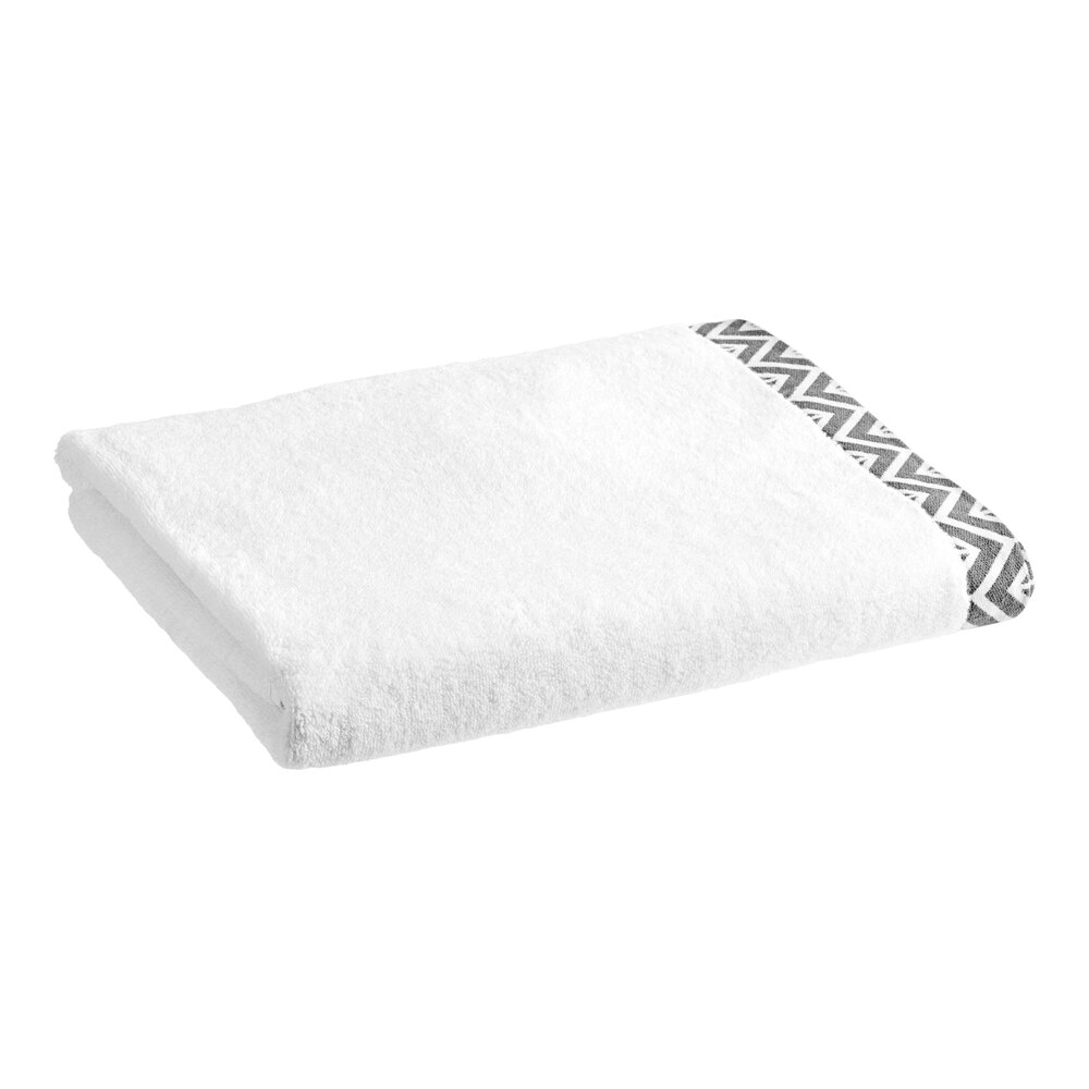 1888 Mills Aura 40" x 70" Gray Chevron 100% Combed Cotton Spa Towel ...