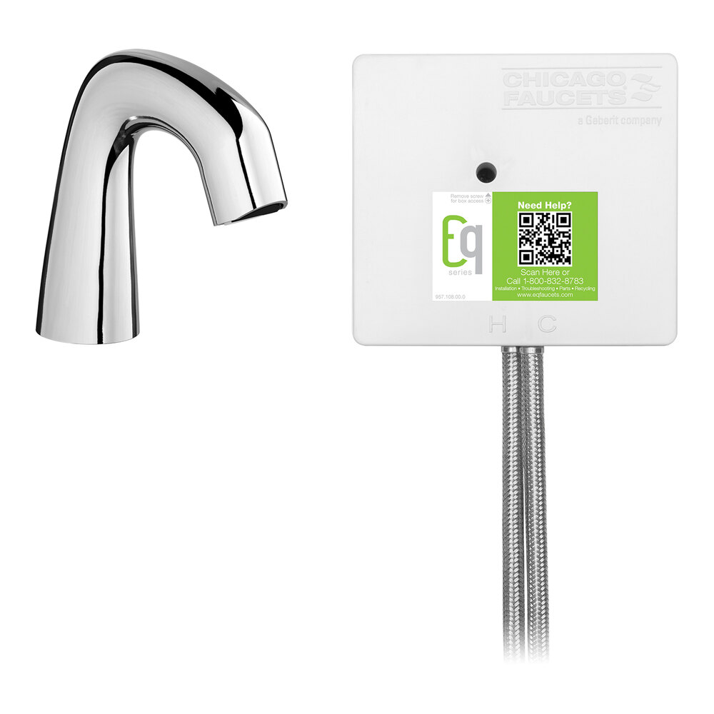 Chicago Faucets EQ-A11A-53ABCP EQ Deck-Mounted Single-Hole Dual-Supply Touchless