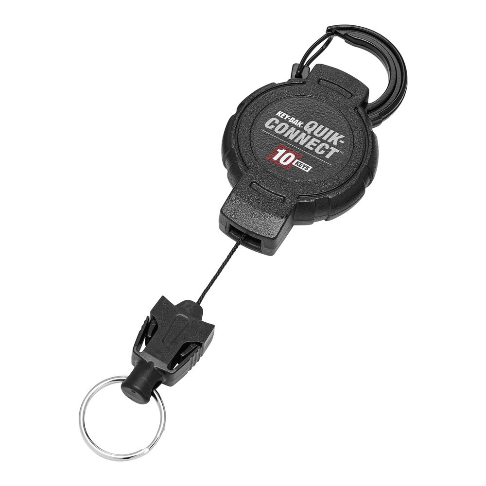 KEYBAK QuikConnect Keychain with Carabiner, (3) Quick Change Fittings