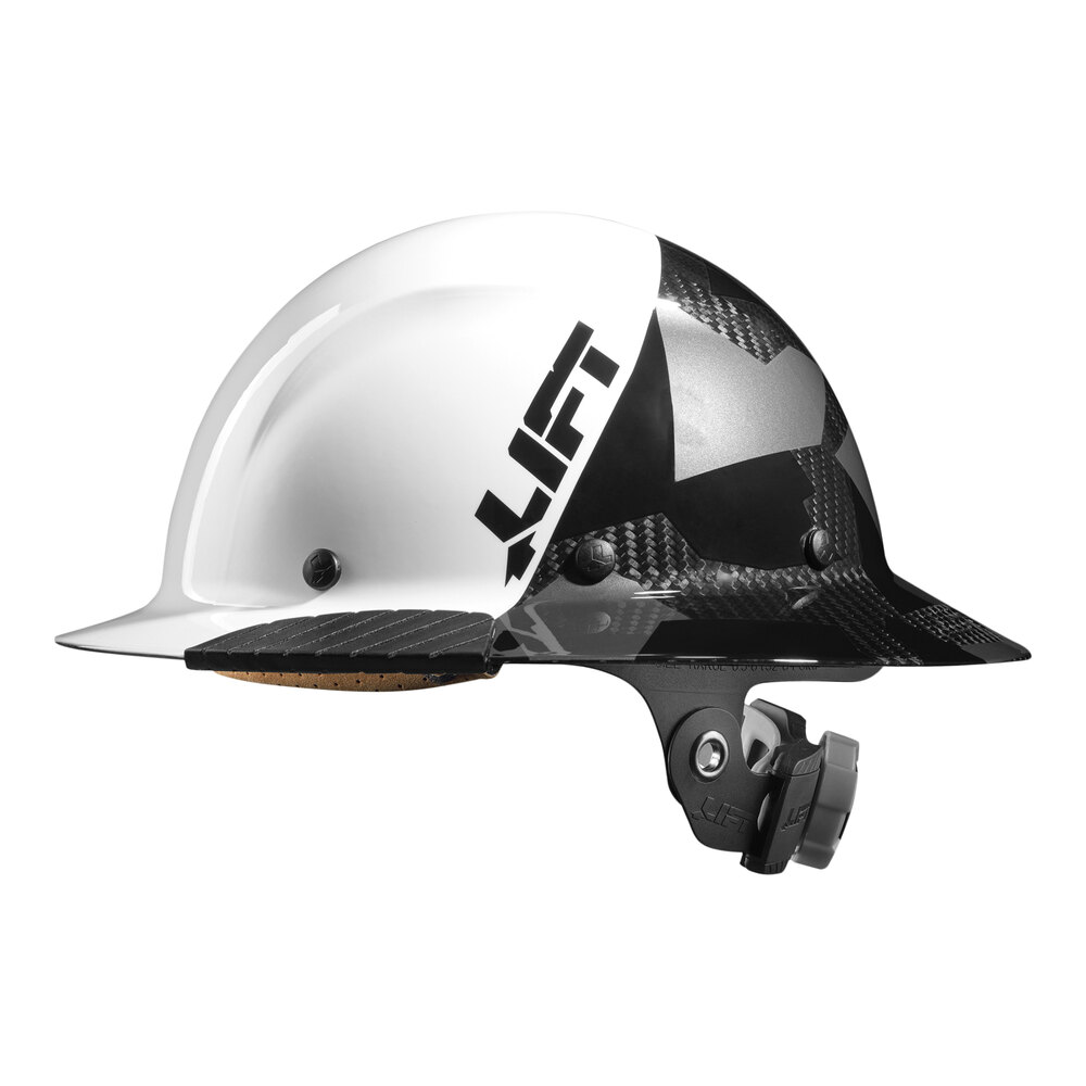 Lift Safety Dax Fifty50 White / Black Camo Carbon Fiber Full Brim