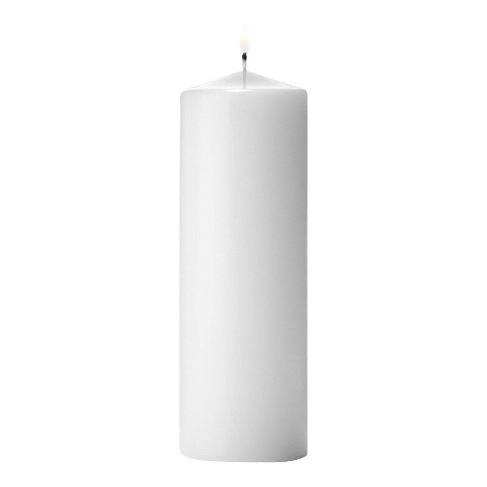 Hollowick 9" White Wax Pillar Candle 12/Case