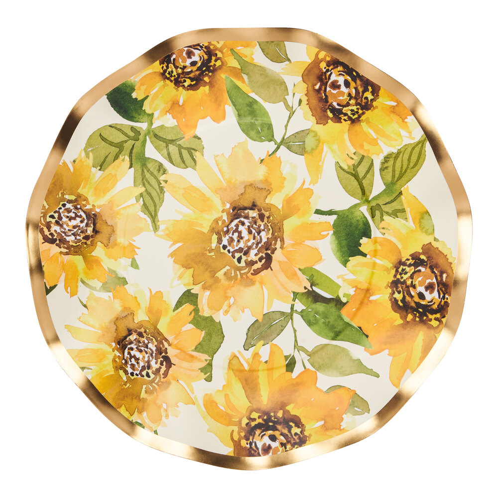 Sophistiplate 8" Sunflower Wavy Paper Salad Plate 96/Case