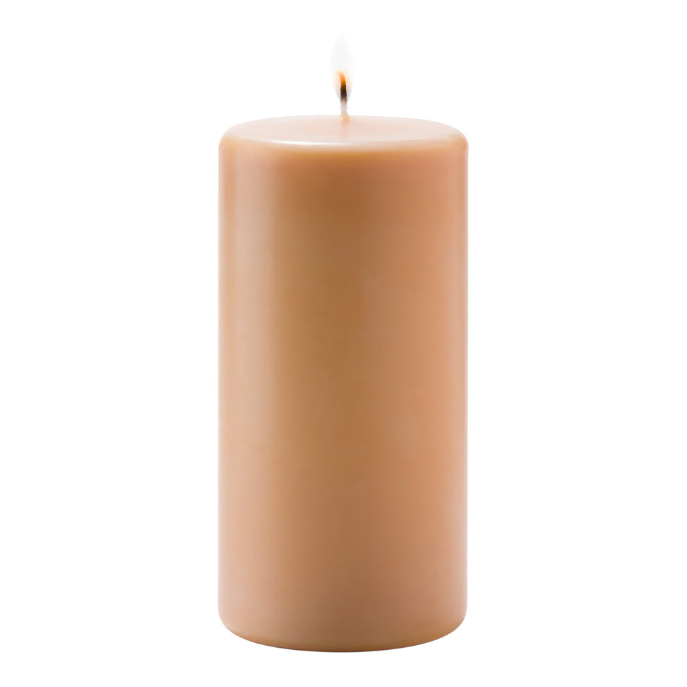 Hollowick 6" Cappuccino Wax Pillar Candle 12/Case