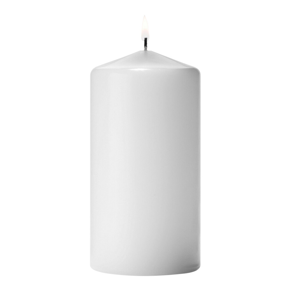 Hollowick 6" White Wax Pillar Candle 12/Case