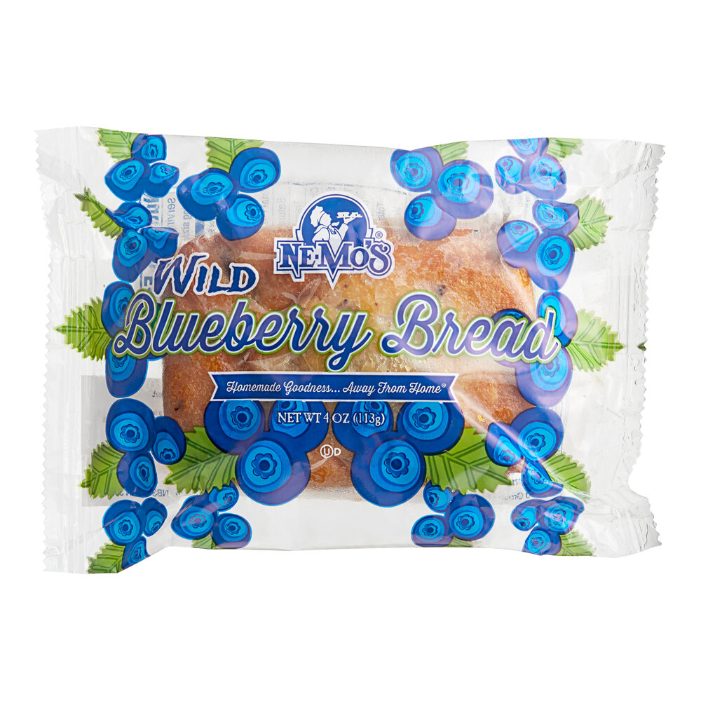 Ne-Mo's Bakery Individually Wrapped Wild Blueberry Cake Bread 4 oz ...
