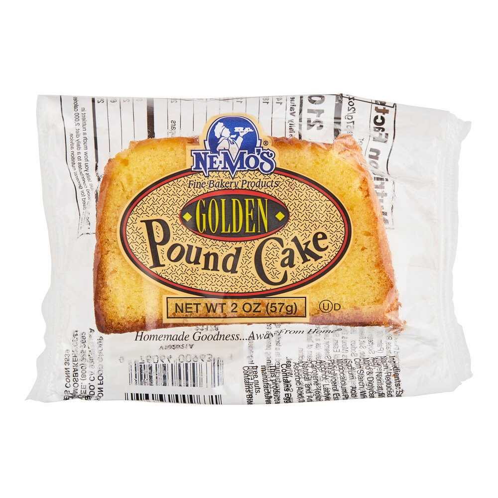 NeMo's Bakery Individually Wrapped Golden Pound Cake Slice 2 oz. 36/Case
