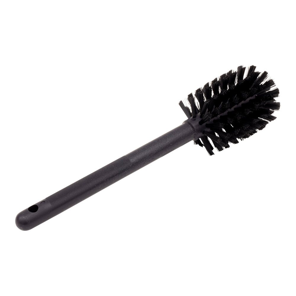 Carlisle Sparta 12" Black Carafe and Server / Bottle Cleaning Brush 2
