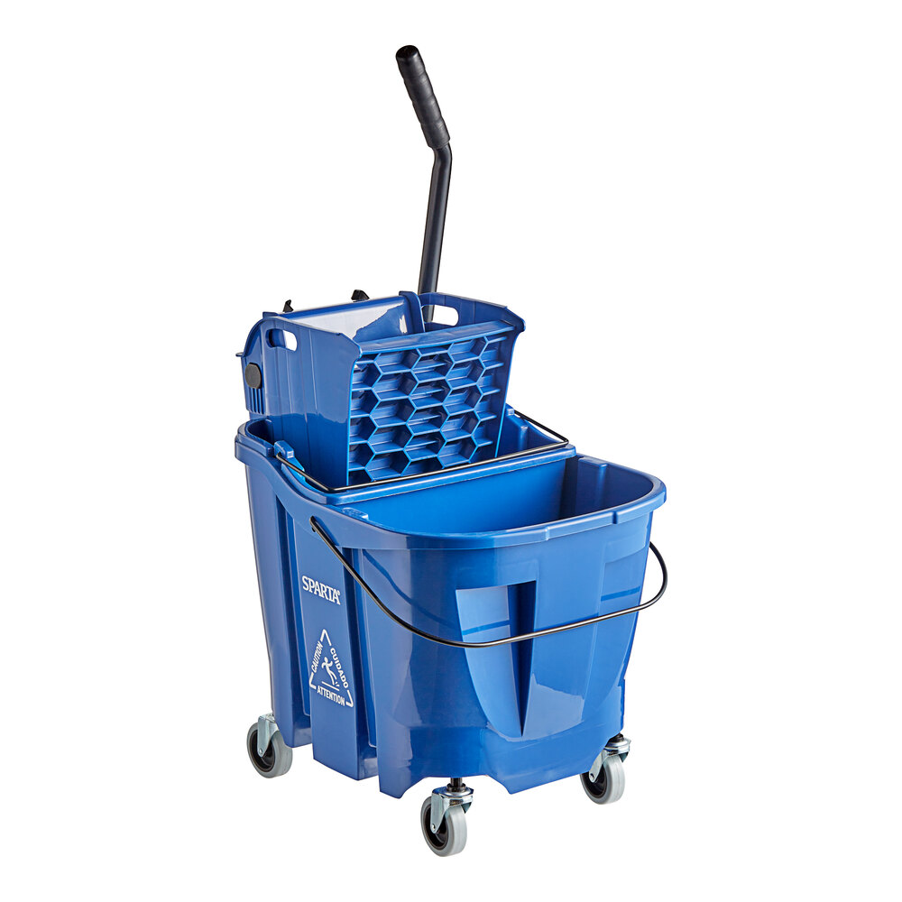 GRAVITY ポング ブルー Carlisle OmniFit™ 9690414 35 Qt. Blue Mop Bucket with Side Press
